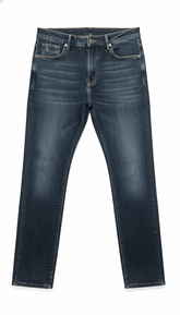 Blue jeans on a white background